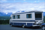 blue motorhome